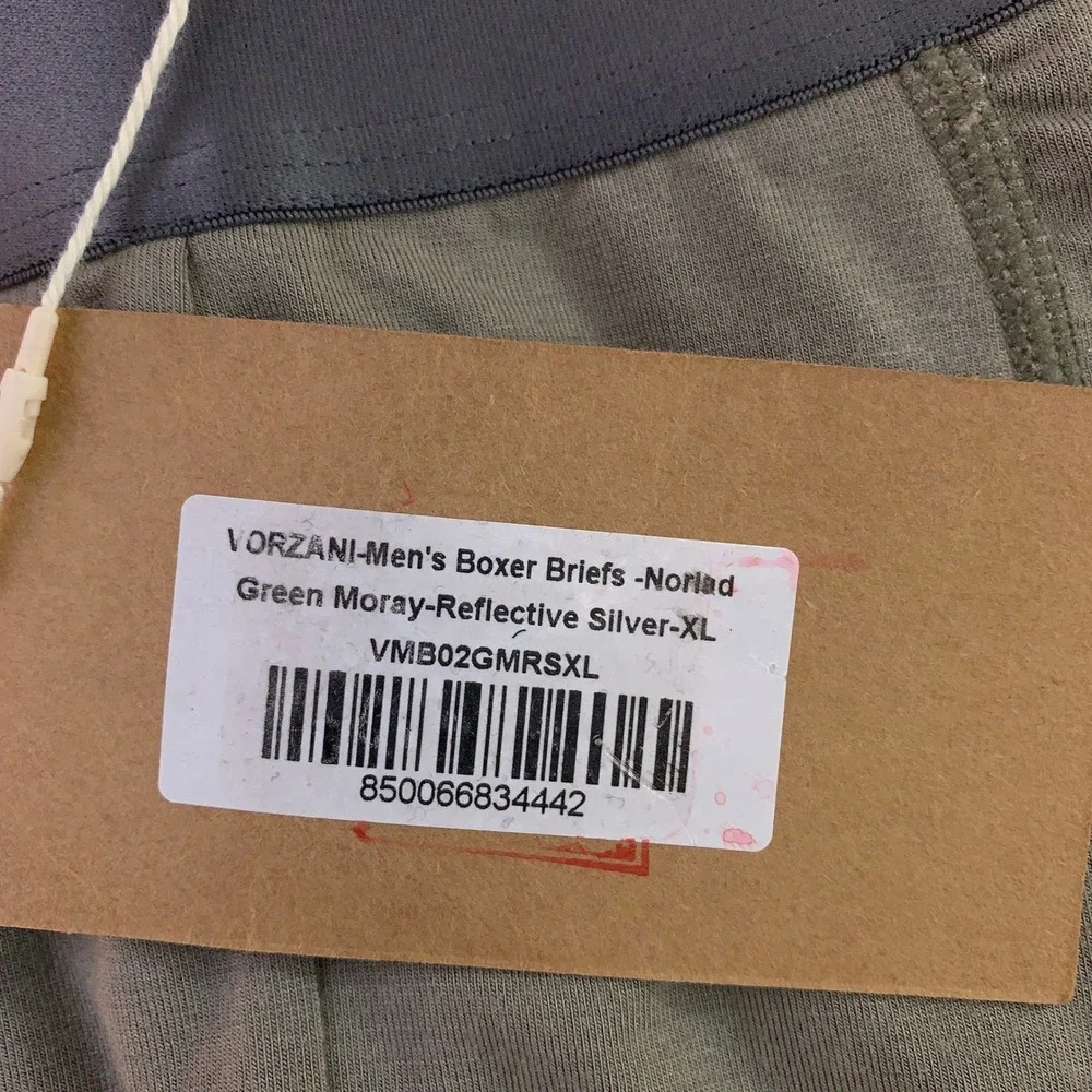 Vorzani Mens XL Green Norlad Reflective Silver Modal Pockets Boxer Brief 2pk NWT
